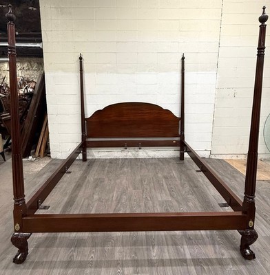 Vintage King Size Councill Craftsman Chippendale Mahogany Carved
