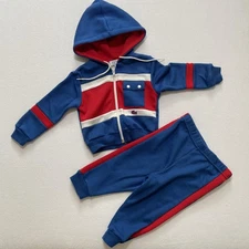 Vintage Izod Lacoste Baby Tracksuit 24 Months Hoodie Pants Set 2T Toddler Outfit
