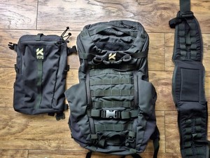 Kifaru Shape Charge Backpack, Sherman Pocket, EDC/ Omni Pack Belt  Med Black 