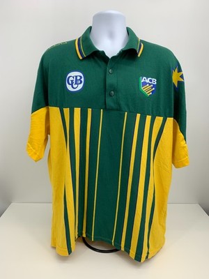 Vintage ISC Australia ACB Cricket Jersey Shirt CUB 1990s Green Yellow XL