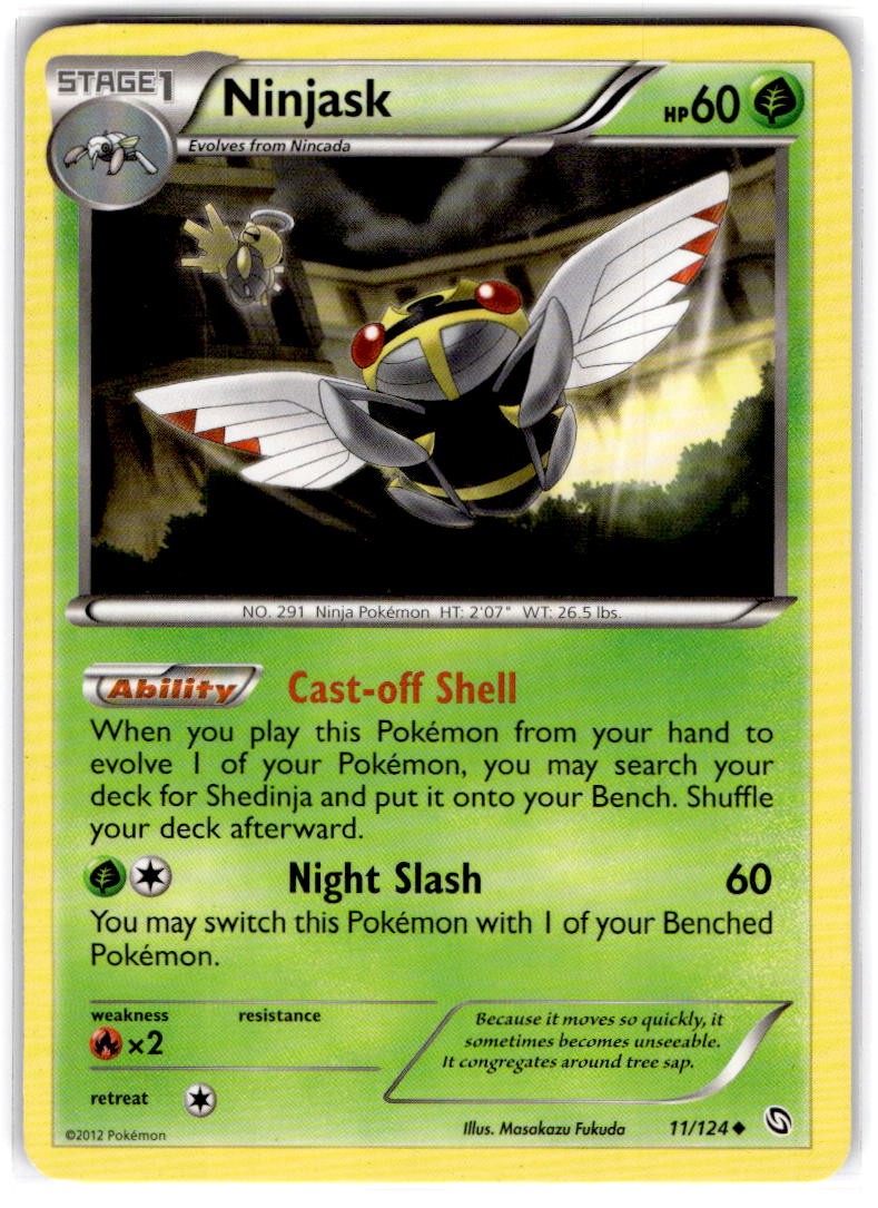 Ninjask 11/124 - Uncommon - Dragons Exalted - Moderately Played