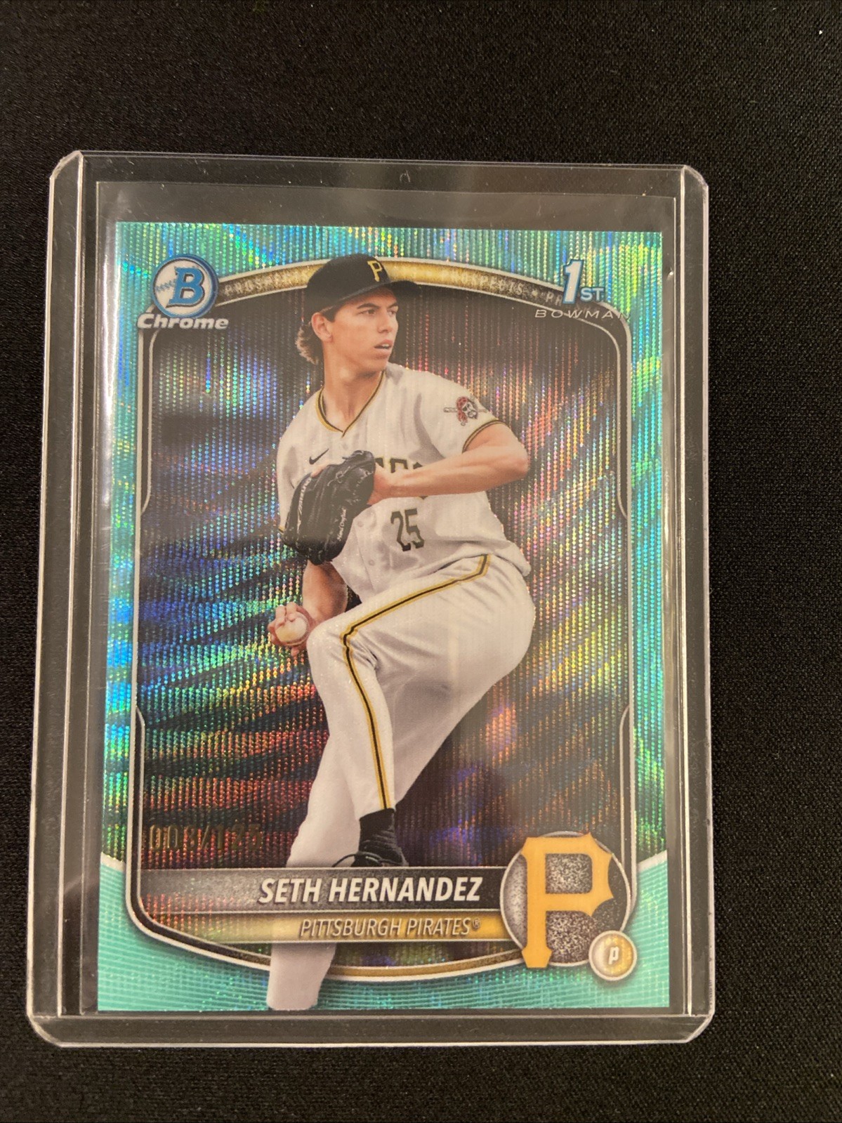 2025 Bowman Chrome Draft SETH HERNANDEZ 1st Bowman AQUA WAVE Refractor 003/125