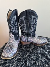 Roper Girls' Glitter Diamonds Western Boot - Square Toe U.S. Size 9