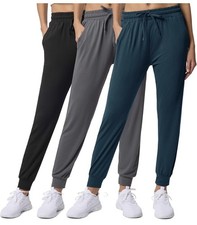Real Essentials 3 Pack: Women's Ultra-Soft Lounge Joggers Sweatpants  Set 9 2XL