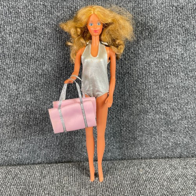 #ad #ad 1983 Sun Gold Malibu PJ Barbie Doll Steffi Face Mattel 1187 Silver Swimsuit Bag $52.50