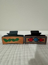 Vintage Style Decorative Hair Claw Clips Set of 2   Boho Floral  Geometric
