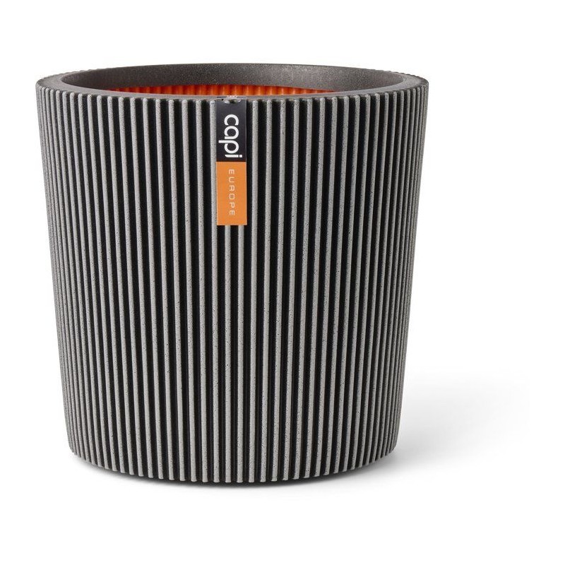 Vase conique haut de gamme Capi Europe Groove NL en composite anthracite mat