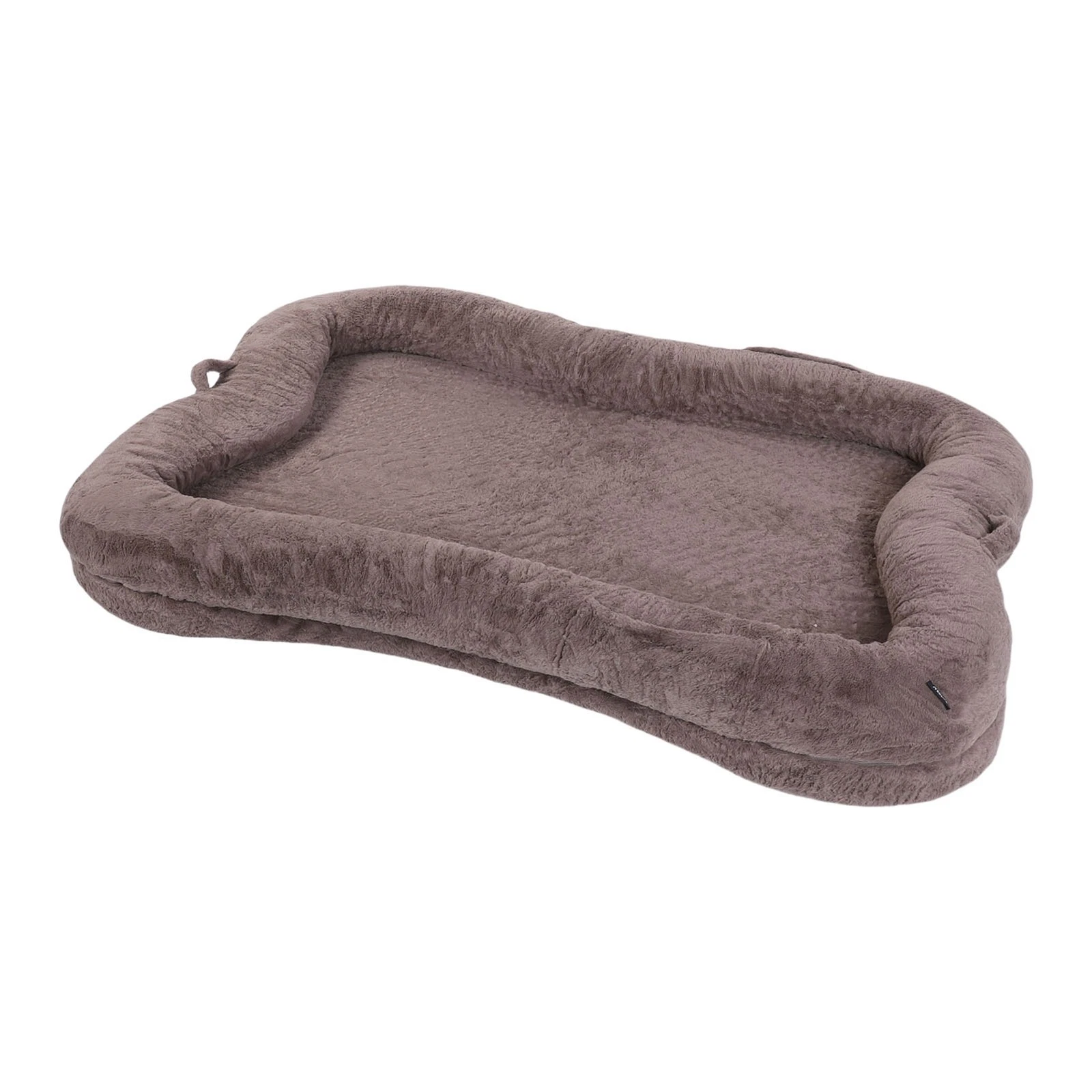 Large Pet Calming Bed Dog Brown Sleeping Puppy Mat Pad With Blanket Pocket