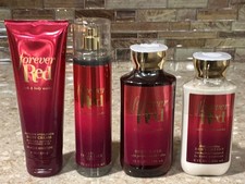 Bath Body Works FOREVER RED Lot of 4 Body Cream, Mist, Gel and Lotion