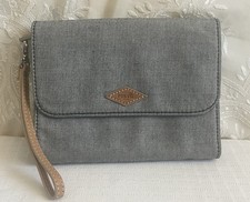 Fossil Sydney Travel Denim Clutch Wallet Jewelry Holder