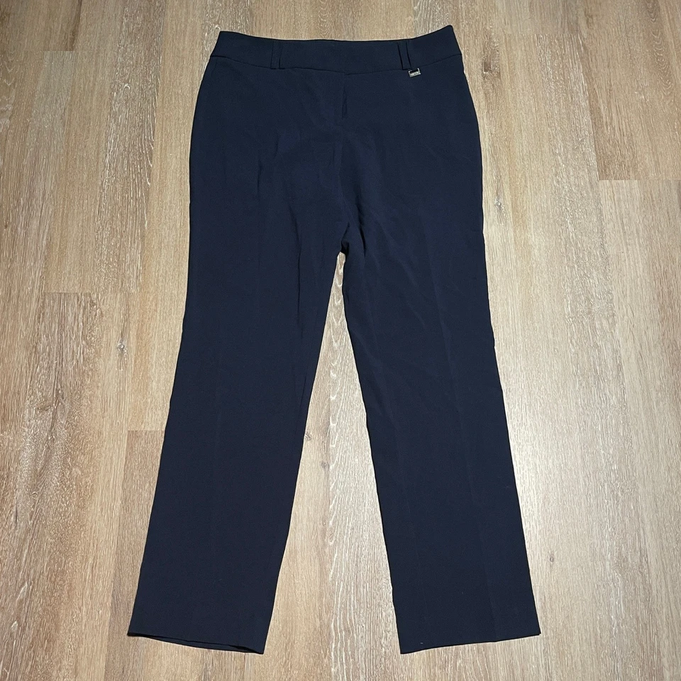 Pantalones de vestir Anne Klein para mujer azul marino corte bota talla 8 elásticos oficina carrera usados en excelente estado Foto 3 de 4