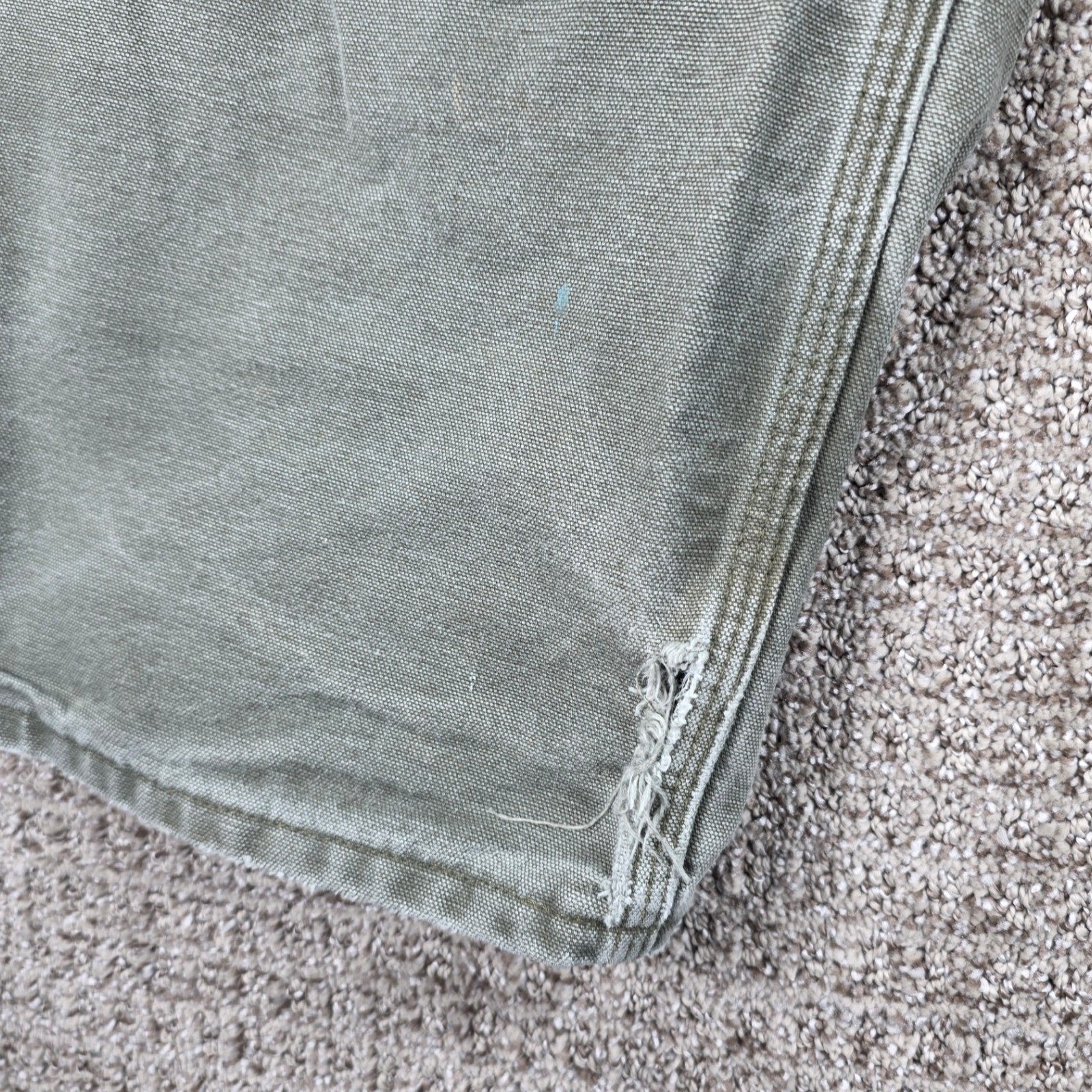 Carhartt B01 Mos Moss Green Double Knees Mens Pants Carpenter Canvas Distressed thumbnail 9