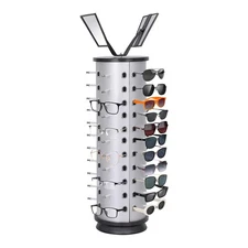 44 Pair Round Sunglasses Display Rack 360° Rotating Sunglass Glass Holder Stand