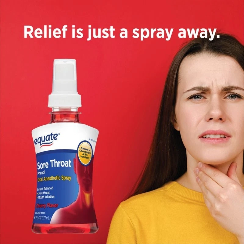 Spray anestésico oral Equate Sore Throat, sabor cereza, 6 fl oz (paquete de 3) Foto 3 de 4