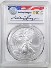 2021-(S) 1oz Silver American Eagle MS70 PCGS T1 Issue Ashley Reagan Hand-Signed