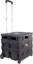 Quik Cart Collapsible Rolling Crate on Wheels for Teachers Tote Basket 80 Lbs Ca
