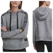 Calvin Klein Performance Womens Logo Hoodie Fleece Sweatshirt Gray Large NWT