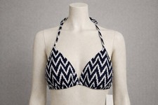Gap Body Adjustable String Bikini Top Padded Bra Navy White Striped NWT Medium