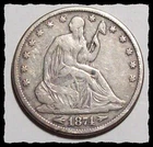 1874-P ARROWS SEATED LIBERTY HALF DOLLAR Sharp VG  #25D60 .900 FINE SILVER COIN