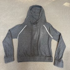 Free People Women  s Hoodie Kimmie Cropped Oversized Gray Sweatshirt Size S/P