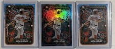 Topps Holiday 2024 Jackson Holliday Orioles Rookie Candy Cane Bat Insert (x3)