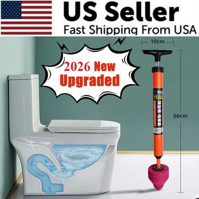 #ad High Pressure Toilet Unblock a ShotToilet PlungerStainless Toilet ClogRemove $9.99