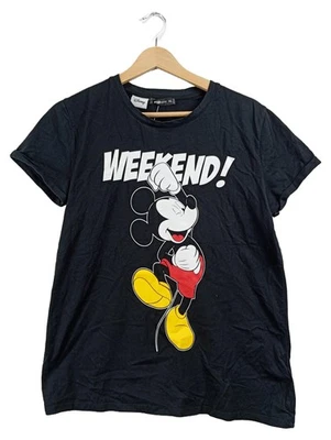 Disney T-shirt Femme Noir Mickey Mouse Weekend FB Sister (EU 42, INT XL) - Photo 1/2