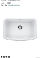 Blanco 442551 Valea 27" Undermount Single Basin SILGRANIT Kitchen Sink White