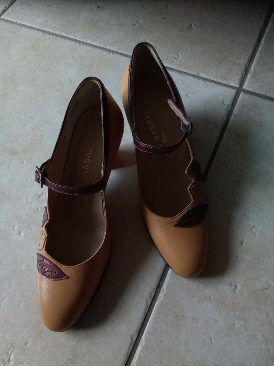 Chaussures r tro femme Laure Bassal 6 37 5 moutarde chocolat