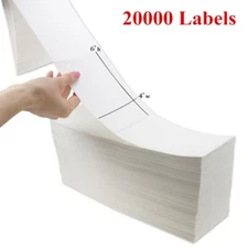 20000 Fanfold 4x6 Direct Thermal Shipping Barcode Mailing Label - Zebra 2844 US