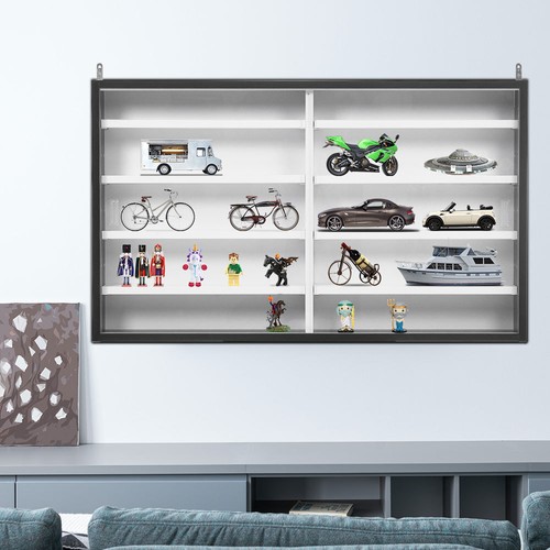 Model Collectors Display Wall Cabinet Shelf Living Room Bookcases Storage Rack - Picture 3 of 24