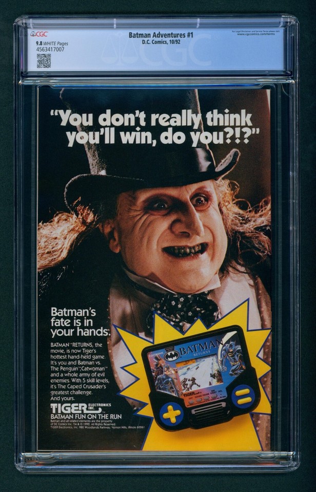 Batman adventures 1 1992 dc cgc 9 8 white pages penguin cover