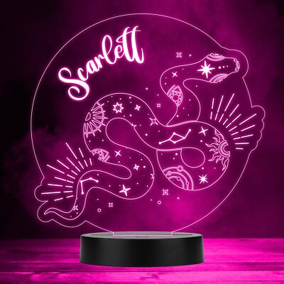 Mystische Schlange Sterne Astrologie bunt personalisiert Geschenk LED Lampe Nachtlicht