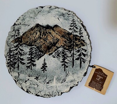 Mt. St Helens' Ash Clay Plaque ''Shapes of Clay'' Mountain Scene By Stan Langtwait