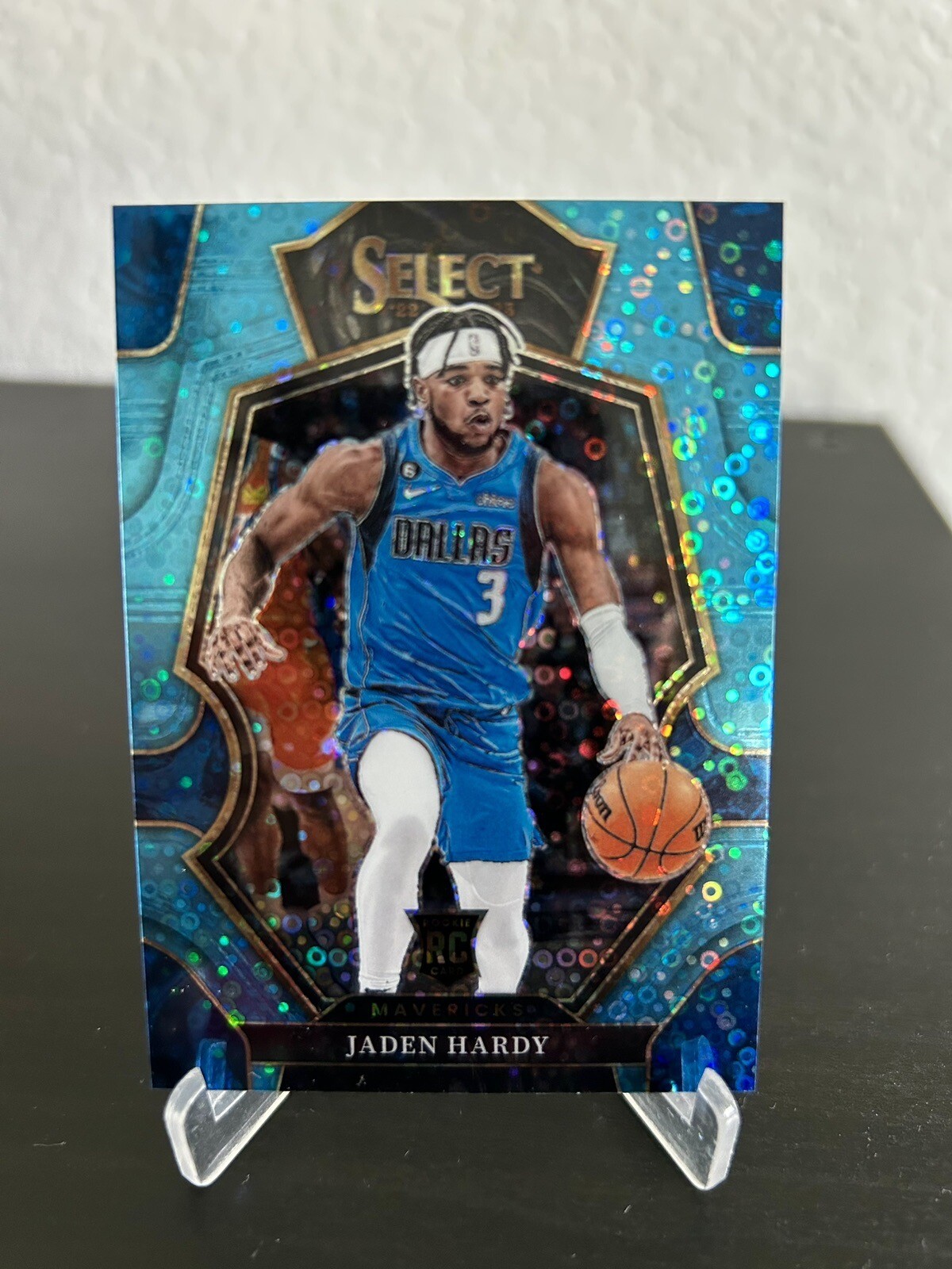 2022-23 Select Jaden Hardy Premier Level Light Blue Disco Prizm Rookie RC #70/99
