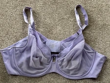 BRAND NEW CURVY COUTURE LILAC UNDERWIRED SEMI SHEER BRA - SIZE 44D!!