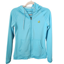 Magnolia Lane Golf Jacket Women Small Masters Tournament Zip Up Hooded Blue