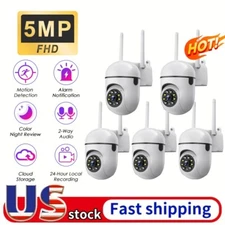 5PCS 5MP PTZ Wireless WIFI CCTV Security IP Camera Color Night Vision 2Way Audio