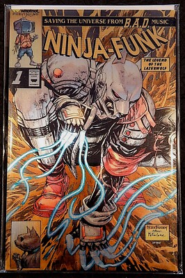 Rare Ninja Funk #1 Kirkham 2nd Print Lazerwolf Gold Metal Variant LE 25 
