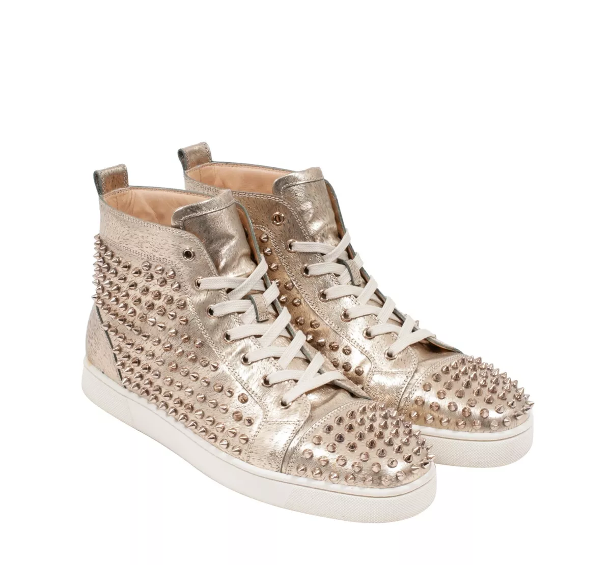 CHRISTIAN LOUBOUTIN Louis Leather High-Top Sneakers for Men