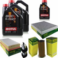 MANN-FILTER Inspektionspaket 11L Motul 5W-30 8100 X-Clean+ FüR Audi Q7 3.0 Tdi