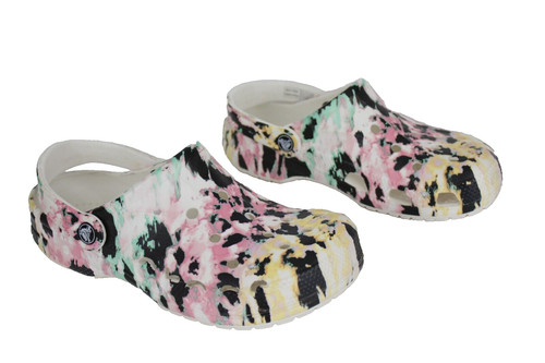 CROCS Baya Unisex Crocband Men's 5 Women's 7 Graphic Paint Splash Clog Sandals