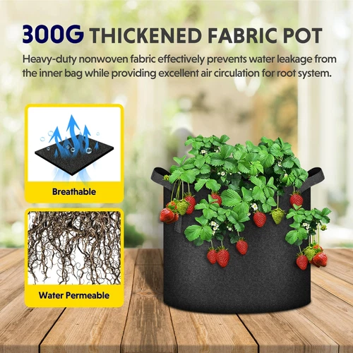 5-24Pack Garden Grow Bag/Rooty Bag Heavy Duty Non-Woven Plant Fabric Pot Contain - Picture 77 of 143