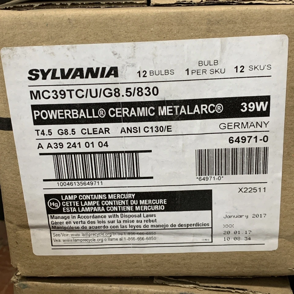 Sylvania MC39TC/U/G8.5/830 Metal Halide 39W C130 Lamp Light Bulb 3000K G8.5 - Image 4 of 4
