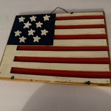 Wood American Flag Antique Looking 11 9 Wall Decor Home Decor Usa Flag
