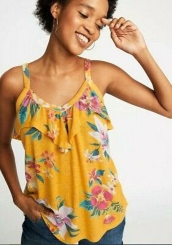 Yellow Floral Tiered sleeveless NWT 