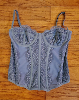 URBAN OUTFITTERS Out From Under Lace Bustier Corset Top Blue Small