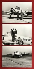 3 x DDR Foto AK INTERFLUG Klein Propeller Flugzeug mit Piloten Typen   ( 74166