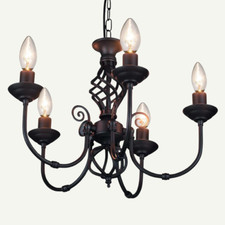 Image of Madison Chandelier Ceiling Light - Black and Antique Bronze - Classical Vintage
