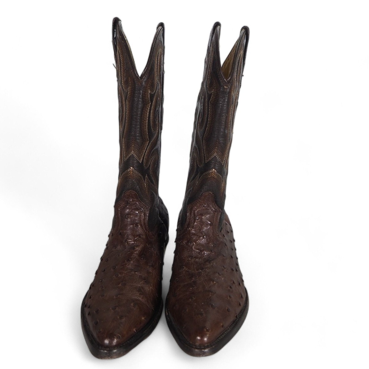 Sedona West Full Quill Ostrich Exotic Cowboy Boots Brown & Tan 8.5 D Unworn Tag ALAMOSA FULL QUILL OSTRICH BOOT by DAN POST – Dan Post Boots main image 4